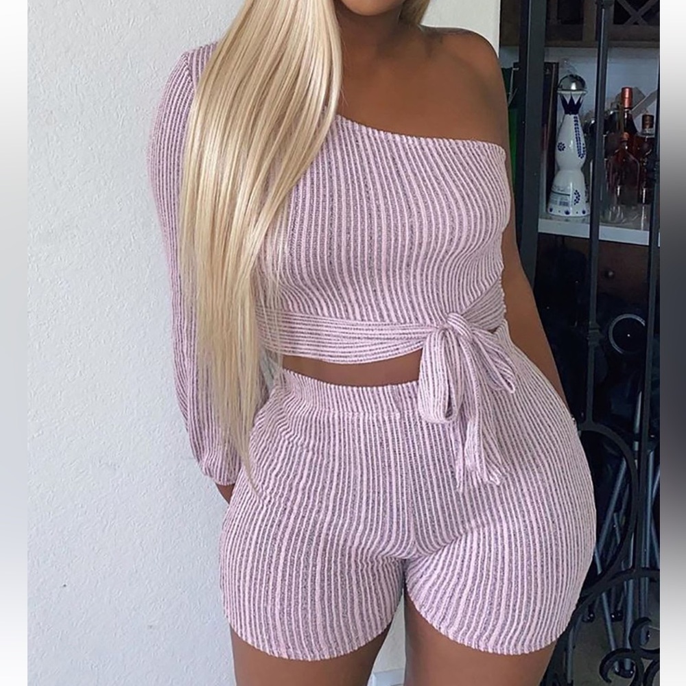 2 piece biker short set by Fashion Nova